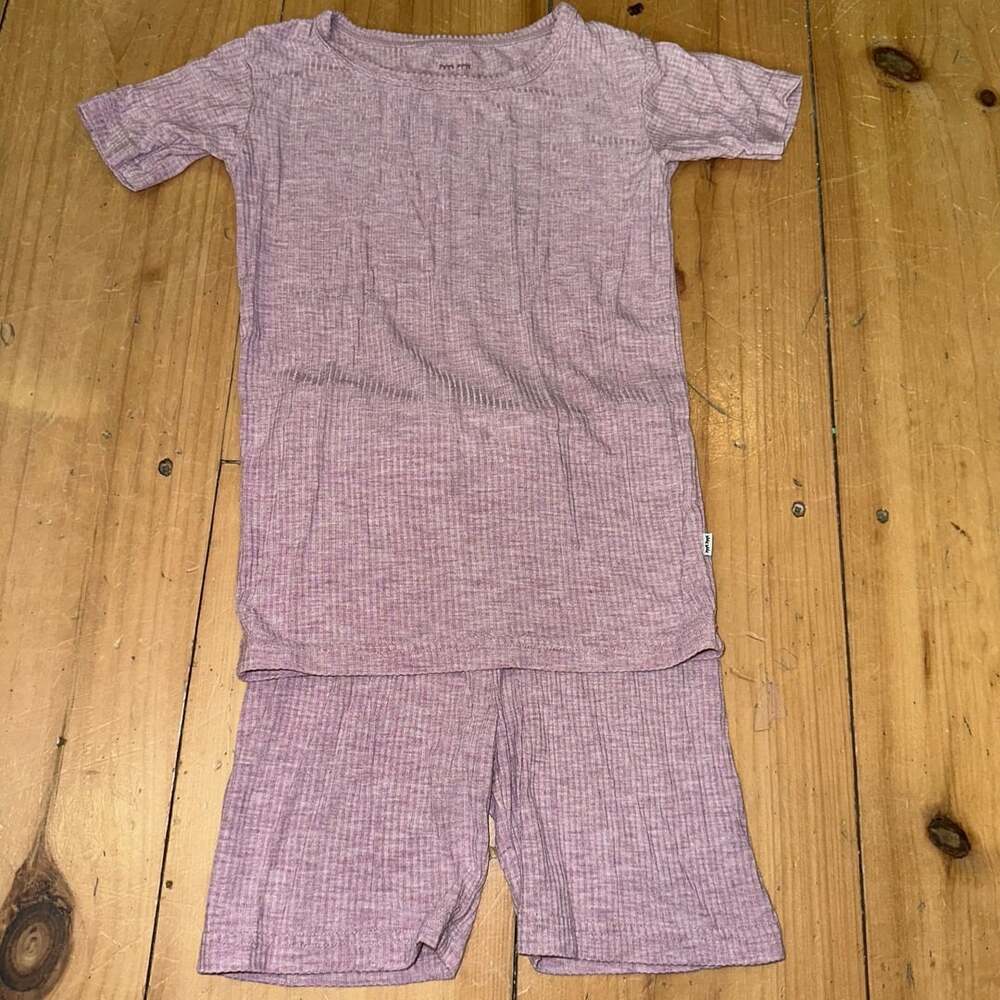 Little Sleepies Short Sleeve Pajama Set Size 5/6 Heathered Mauve